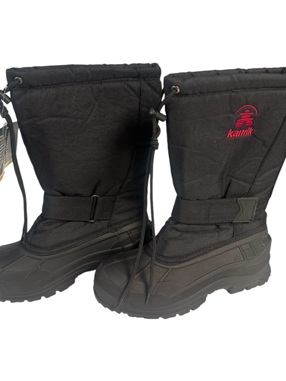 Kamik Black Men’s Snow Boots with Red Logo